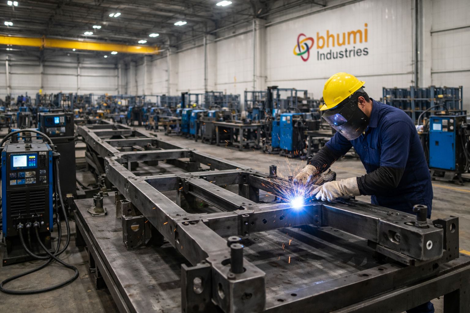 Bhumi Industries MIG welding and fabrication area